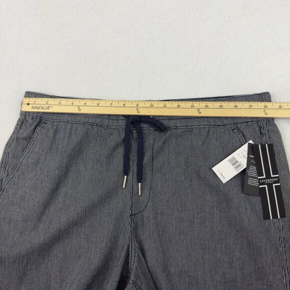 LIVERPOOL Los Angeles Mens XL The Drawstring Shorts Navy Ivory Stripe $89 - Picture 5 of 12